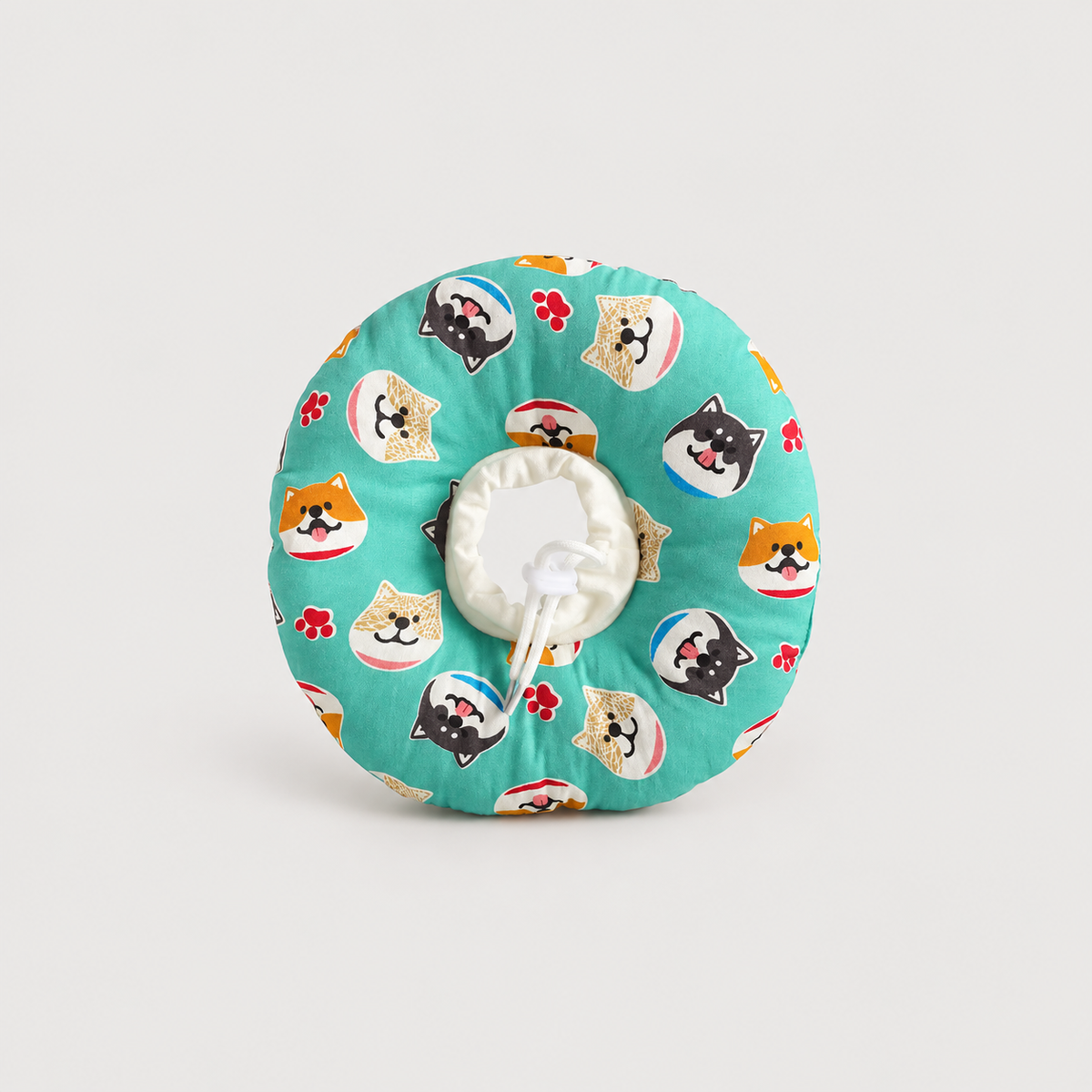 Soft dog recovery donut collar in Shiba Inu print