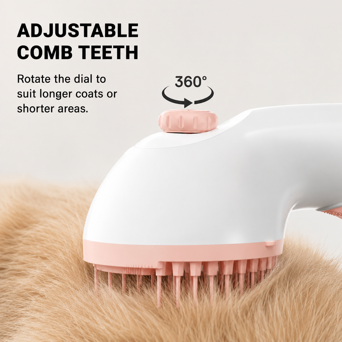 SoftMist pet grooming brush feature designed to make collected loose fur easier to remove after grooming