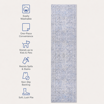 SteadyPath washable pet-friendly runner rug feature overview