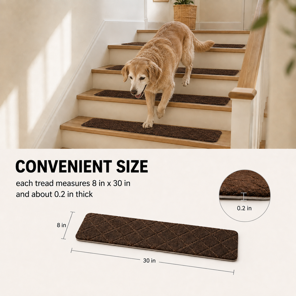 SteadyStep washable stair treads for easy indoor care