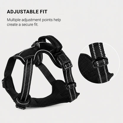 Breathable padded construction of the SteadyWalk dog harness for comfortable daily wear