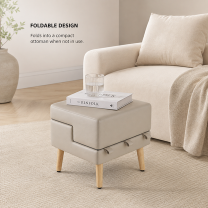 StepNest foldable dog stairs converted into an ottoman-style piece for modern living spaces