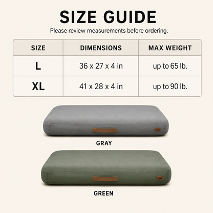 TrailRest inflatable dog bed size guide