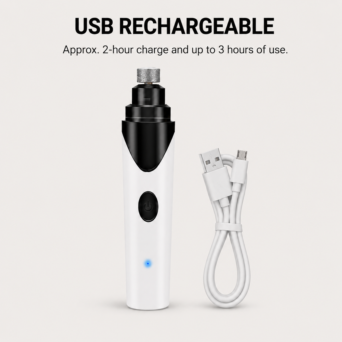 USB rechargeable electric dog nail grinder